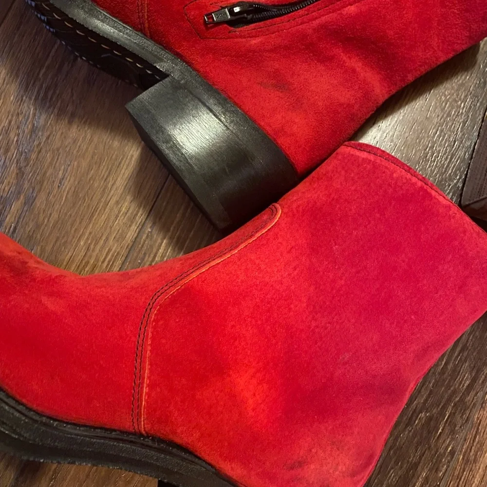 Durango Women's suede Red Ankle Boots - Picture 4 of 8